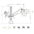 Benutzerdefinierte Aluminiumlegierung Vollverstellbarer Doppel -Dual -Arm -Monitor -Berg -Schreibtischständer